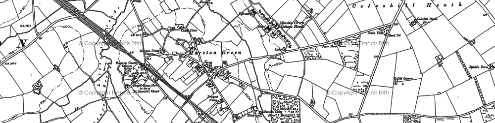 Old map of Tile Cross in 1886