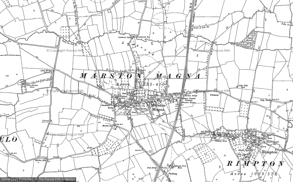 Old Map of Marston Magna, 1885 - 1901 in 1885