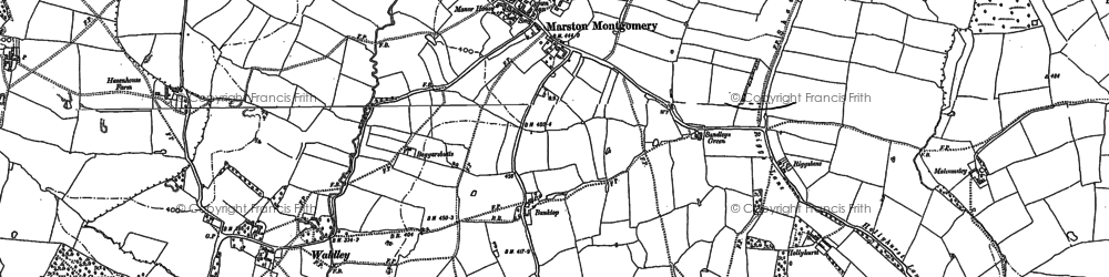 Old map of Marston Montgomery in 1880