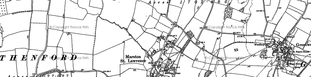 Old map of Marston St Lawrence in 1883