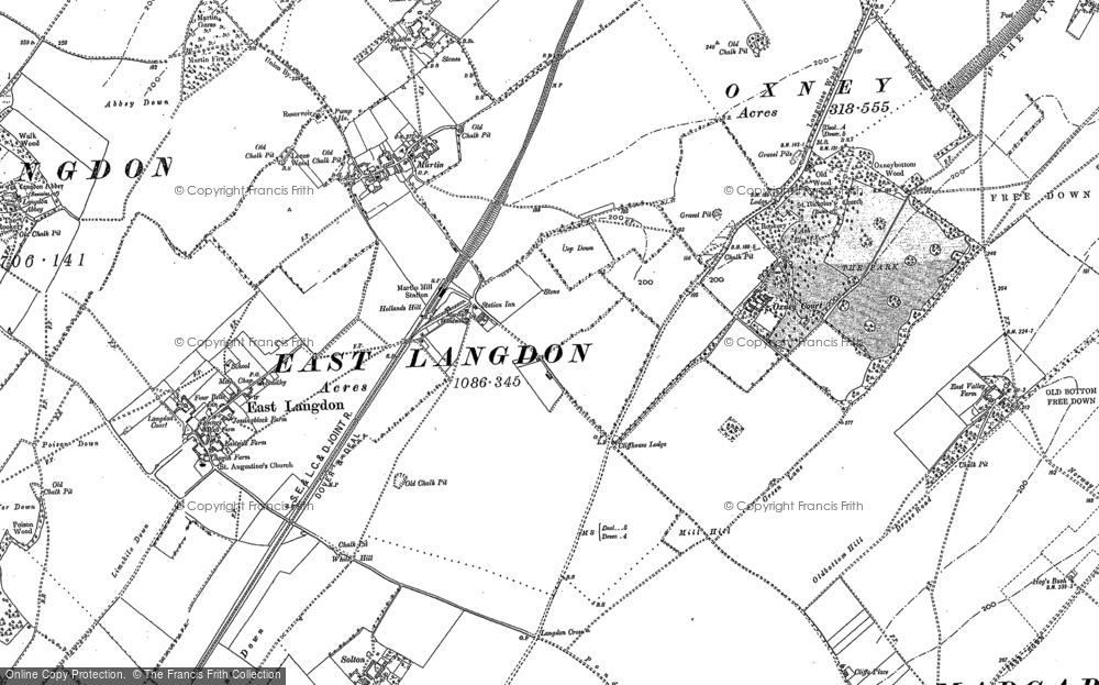Old Map of Martin Mill, 1896 - 1906 in 1896