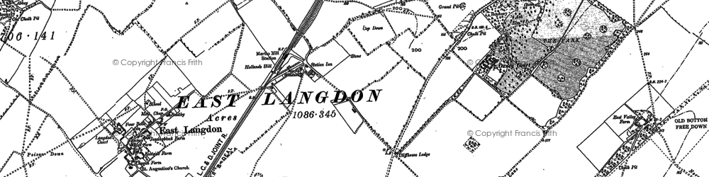 Old map of Martin Mill in 1896
