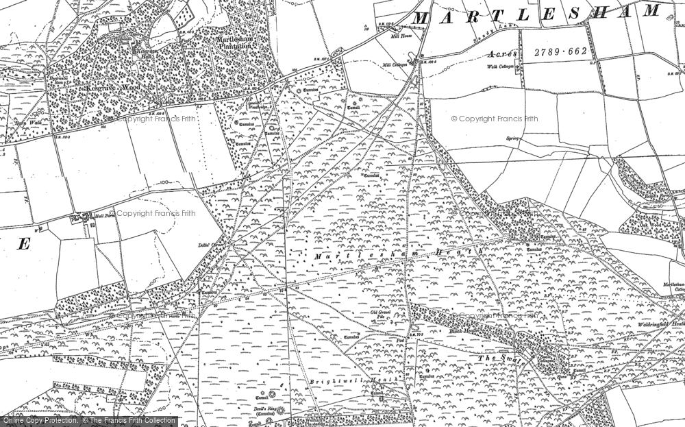 Old Map of Martlesham Heath, 1880 - 1881 in 1880