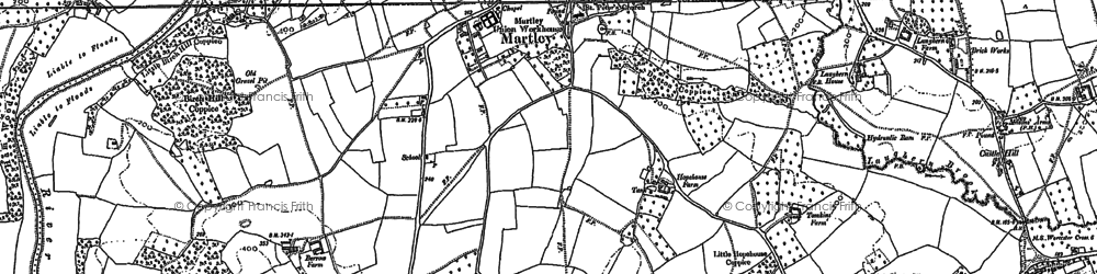 Old map of Martley in 1883