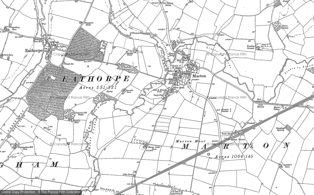 Old Map of Marton, 1885 - 1886 in 1885