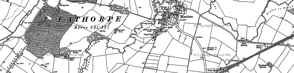 Old map of Marton in 1885