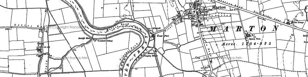 Old map of Marton in 1885