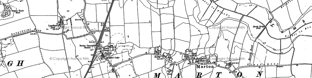 Old map of Marton in 1889