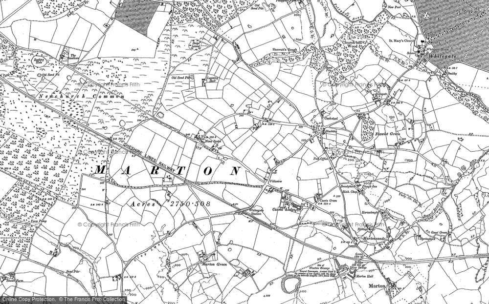 Old Map of Historic Map covering Marton Green in 1897