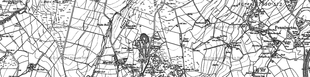 Old map of Marton in 1911