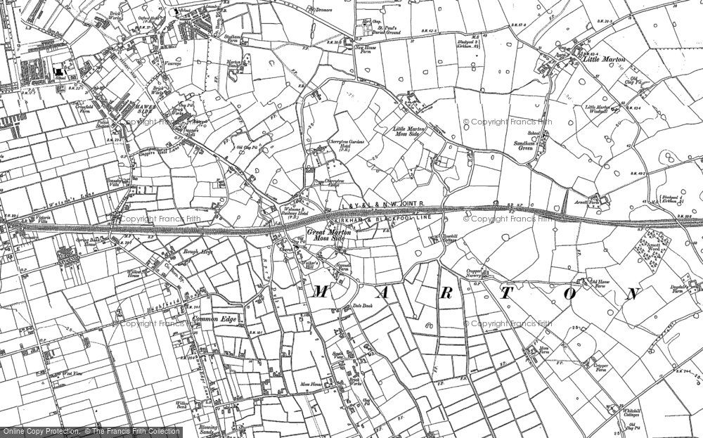Old Map of Historic Map covering Hawes Side in 1891
