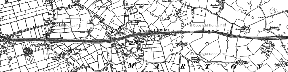 Old map of Marton Moss Side in 1891