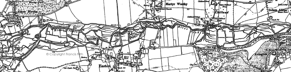 Old map of Martyr Worthy in 1897