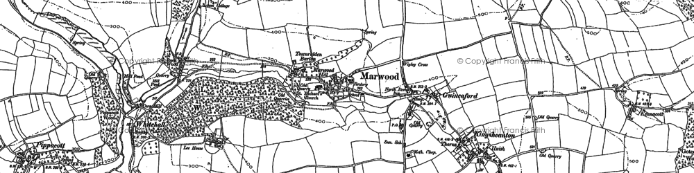Old map of Pippacott in 1886