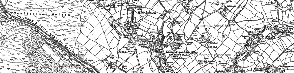 Old map of Blackdown in 1883