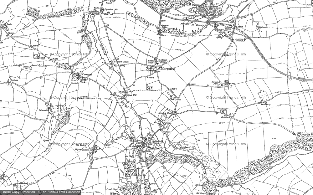Old Map of Marystow, 1882 - 1883 in 1882