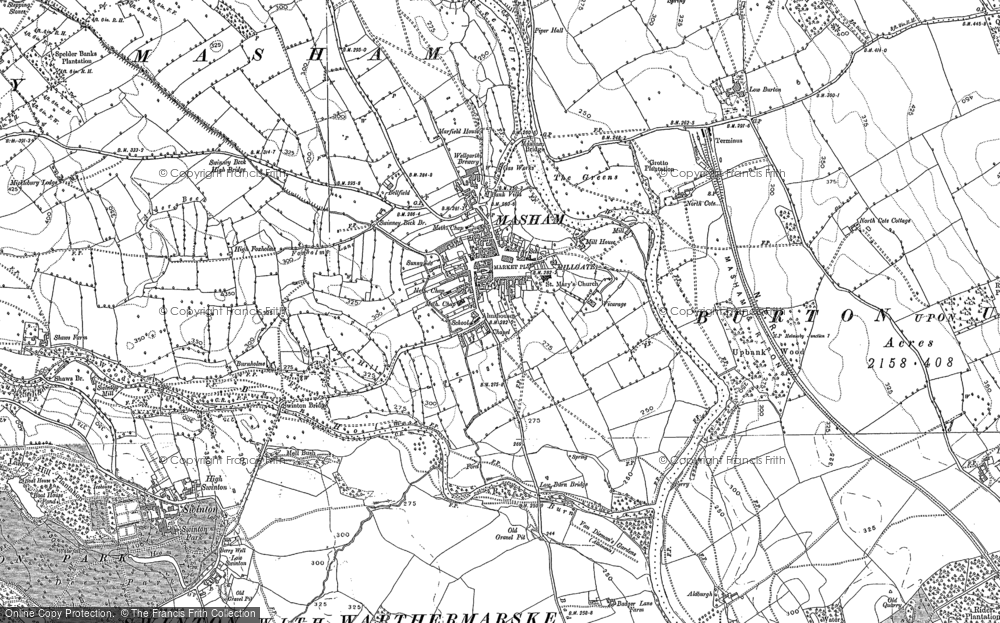 Old Map of Masham, 1890 in 1890