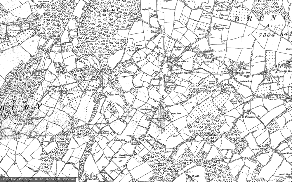 Old Map of Historic Map covering Romford in 1895
