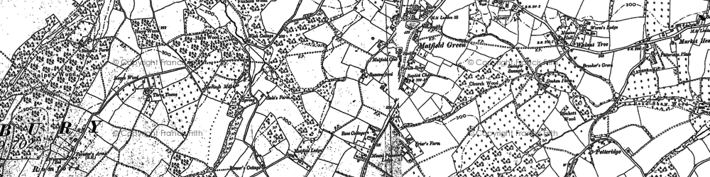 Old map of Kipping's Cross in 1895