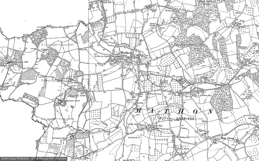 Old Map of Historic Map covering Lane End in 1903