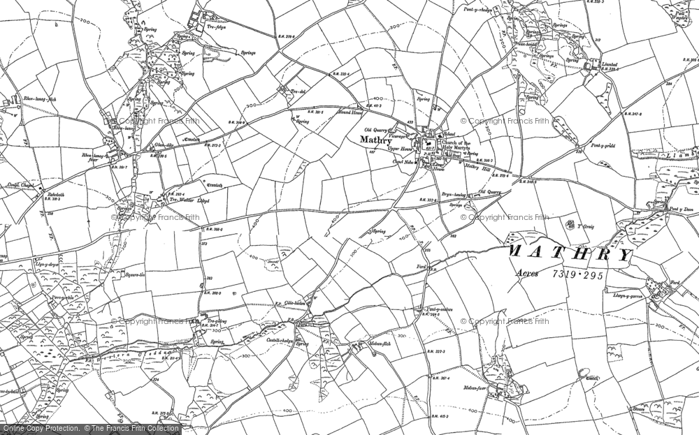Old Map of Historic Map covering Blaen-Llyn in 1887