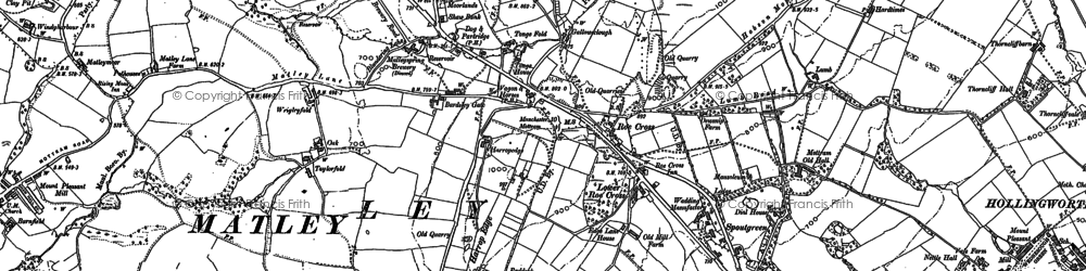 Old map of Roe Cross in 1899