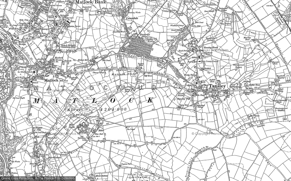 Old Map of Matlock Cliff, 1878 - 1879 in 1878