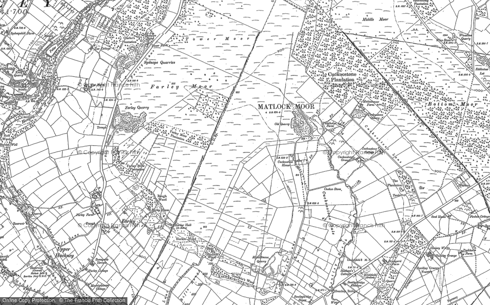 Old Map of Matlock Moor, 1879 in 1879