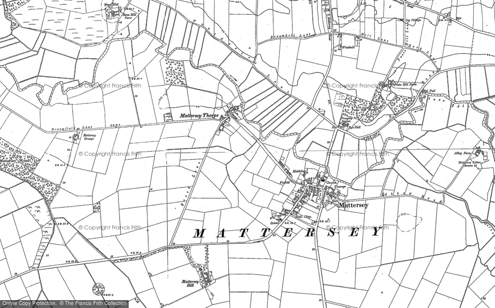 Old Map of Mattersey, 1885 in 1885