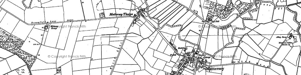 Old map of Mattersey in 1885