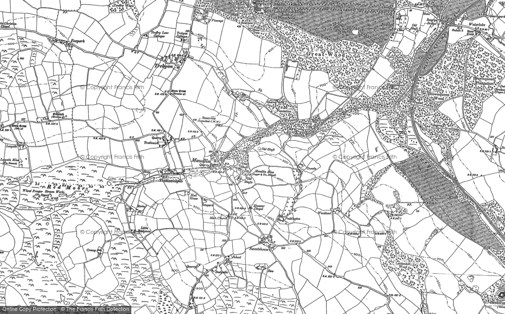 Old Map of Maudlin, 1881 in 1881