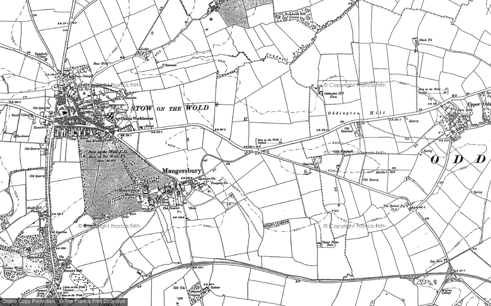 Old Map of Maugersbury, 1900 - 1919 in 1900