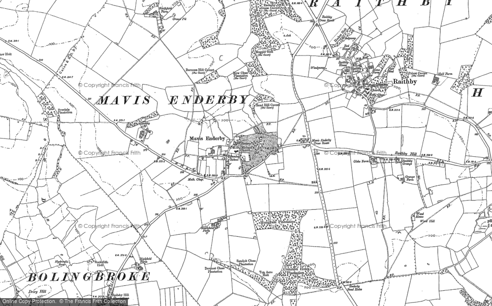 Old Map of Mavis Enderby, 1887 in 1887