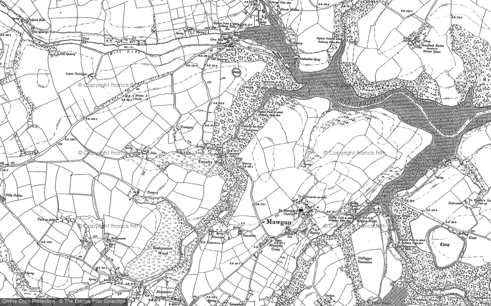 Old Map of Mawgan, 1906 in 1906