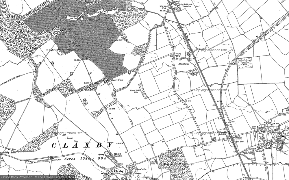 Old Map of Mawthorpe, 1887 in 1887