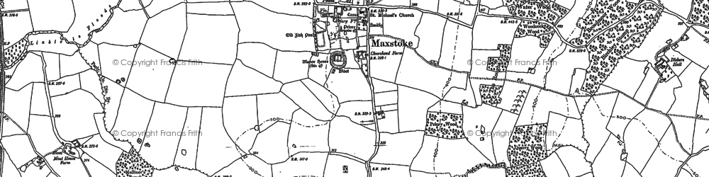 Old map of Maxstoke in 1886