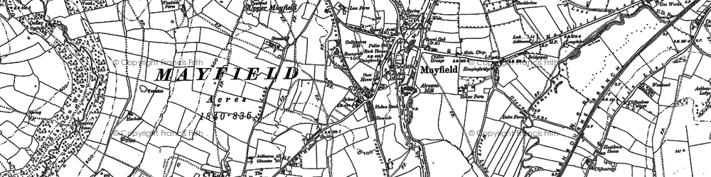 Old map of Church Mayfield in 1880