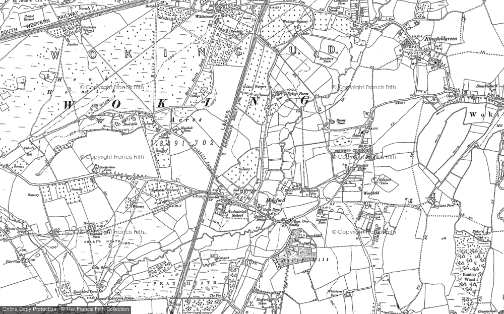 Old Map of Historic Map covering Prey Heath in 1895