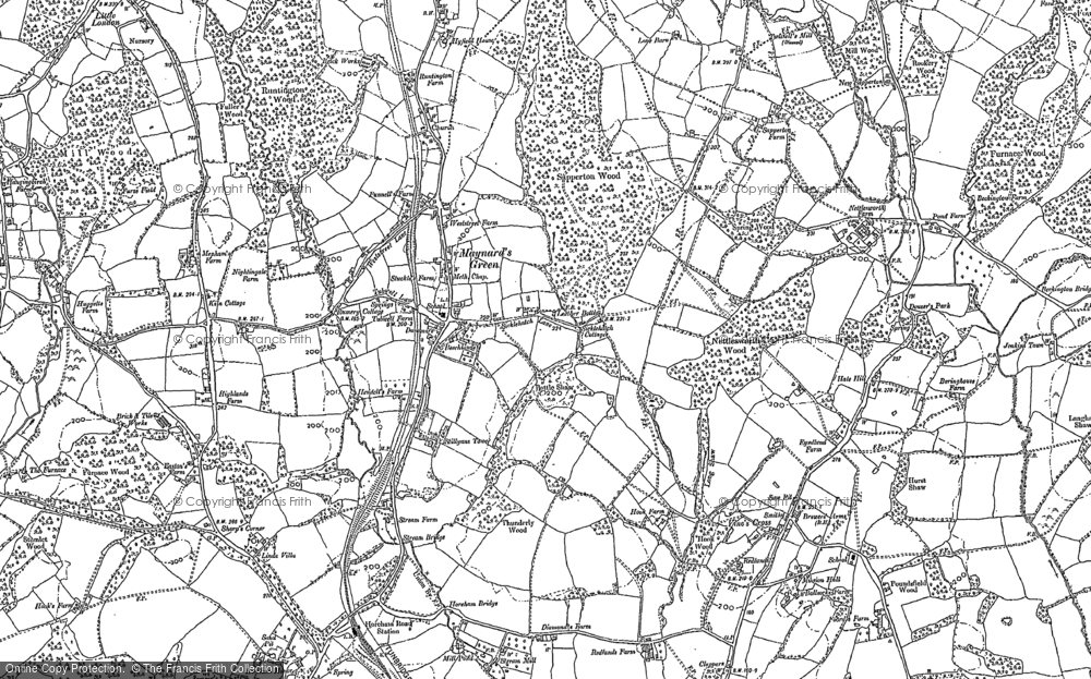 Old Map of Maynard's Green, 1897 - 1898 in 1897