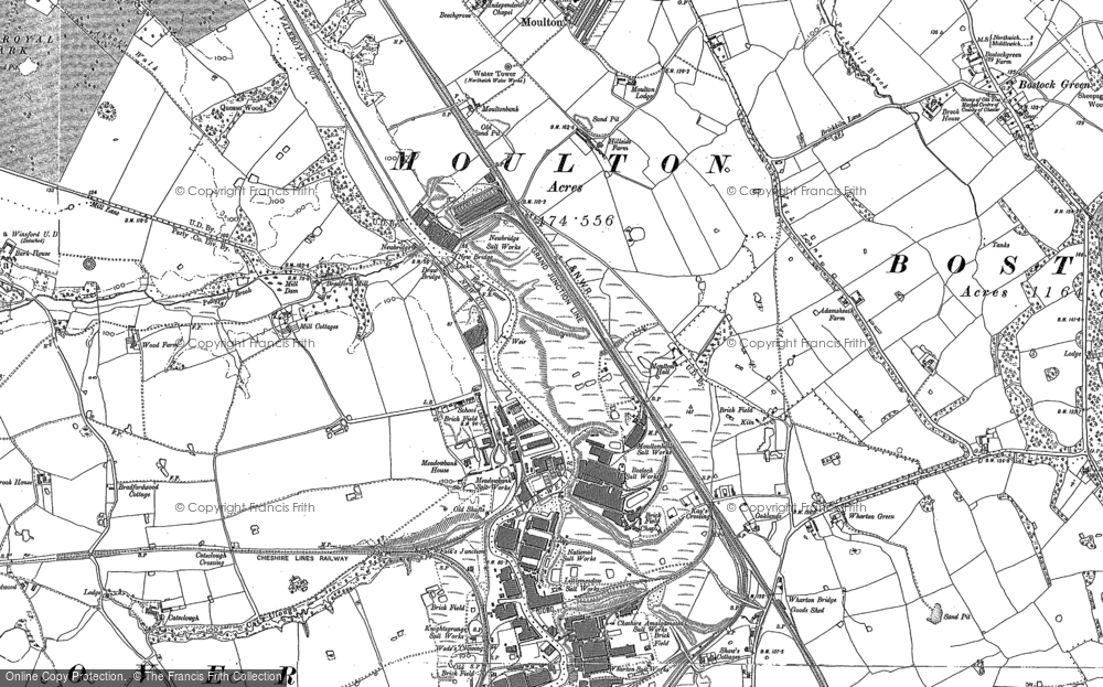Old Map of Historic Map covering Bradford Mill in 1897