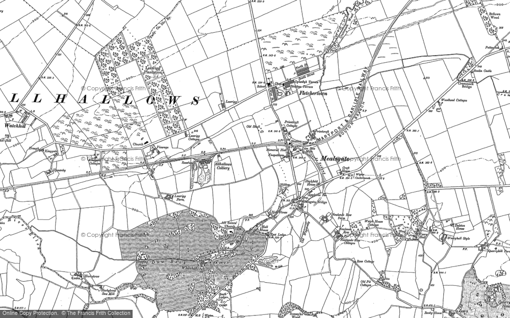 Old Map of Historic Map covering Aldersceugh in 1899