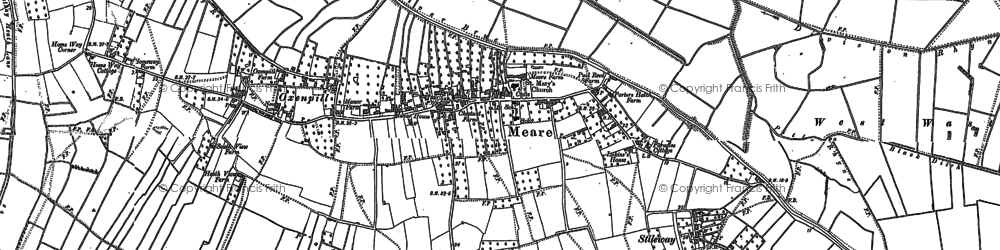 Old map of Ashcott Corner in 1884