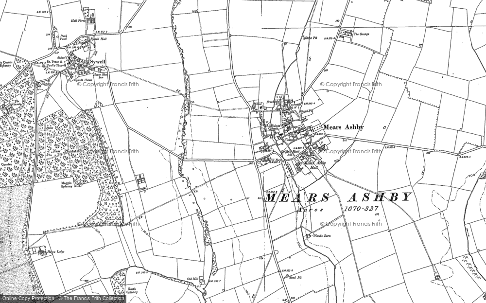 Old Map of Mears Ashby, 1884 - 1885 in 1884