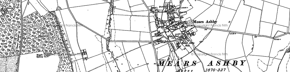 Old map of Mears Ashby in 1884