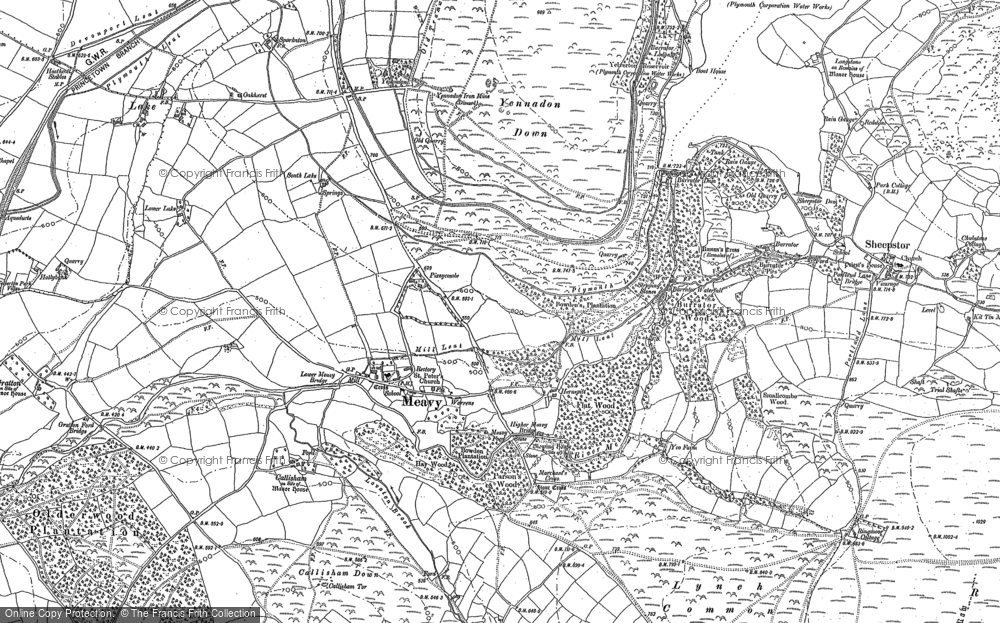 Old Map of Meavy, 1883 - 1886 in 1883