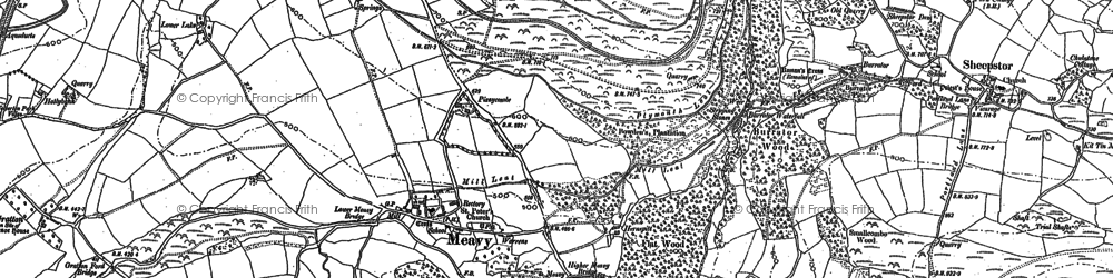 Old map of Meavy in 1883