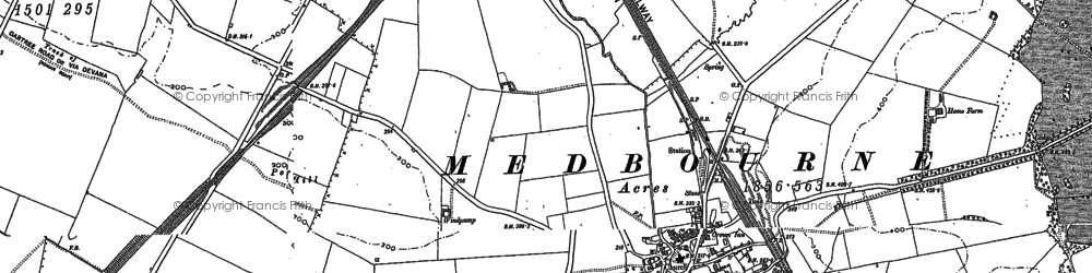 Old map of Medbourne in 1899
