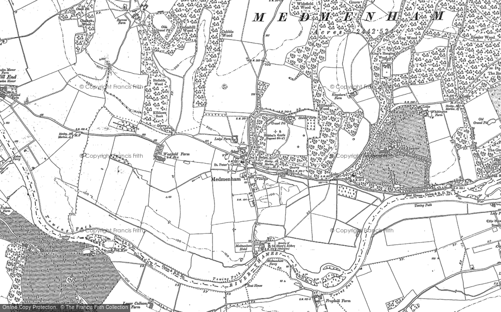 Old Map of Historic Map covering Bockmer End in 1910