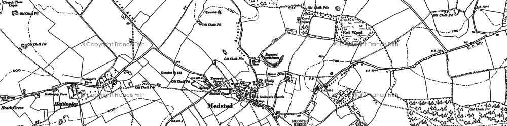 Old map of Medstead in 1894