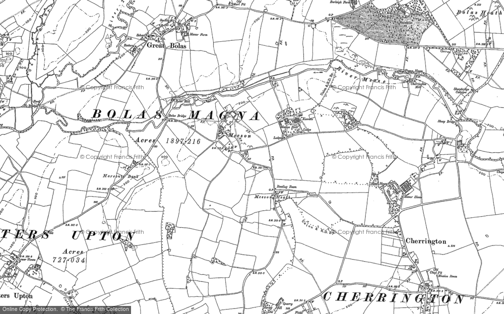Old Map of Meeson, 1880 in 1880